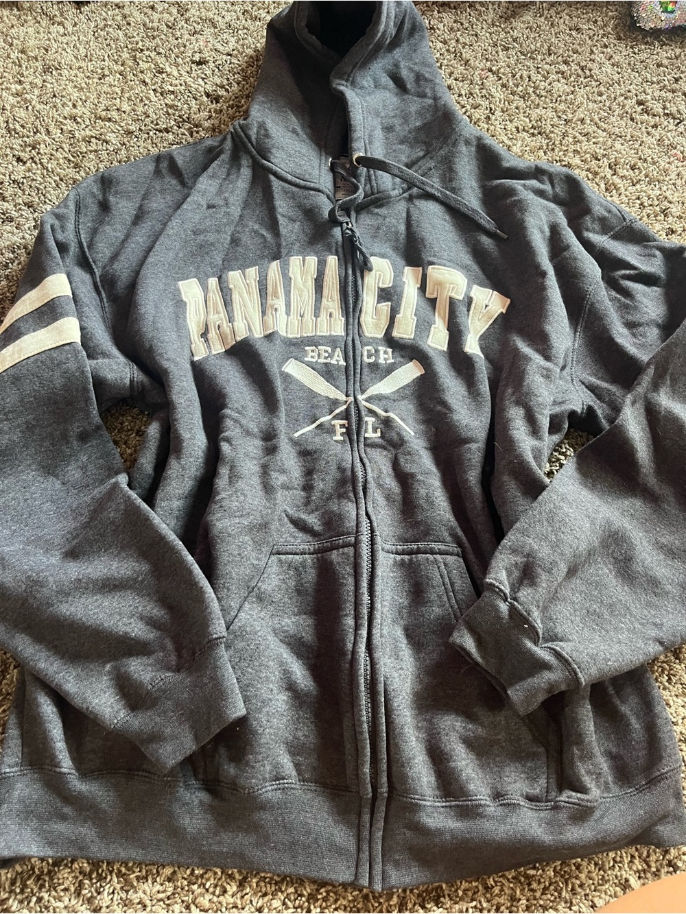 Panama City Beach Charcoal Full-Zip Hoodie Jacket
